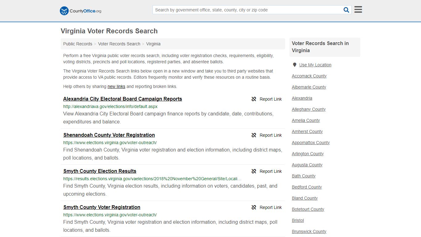 Voter Records Search - Virginia (Election Results & Voter Registrations)