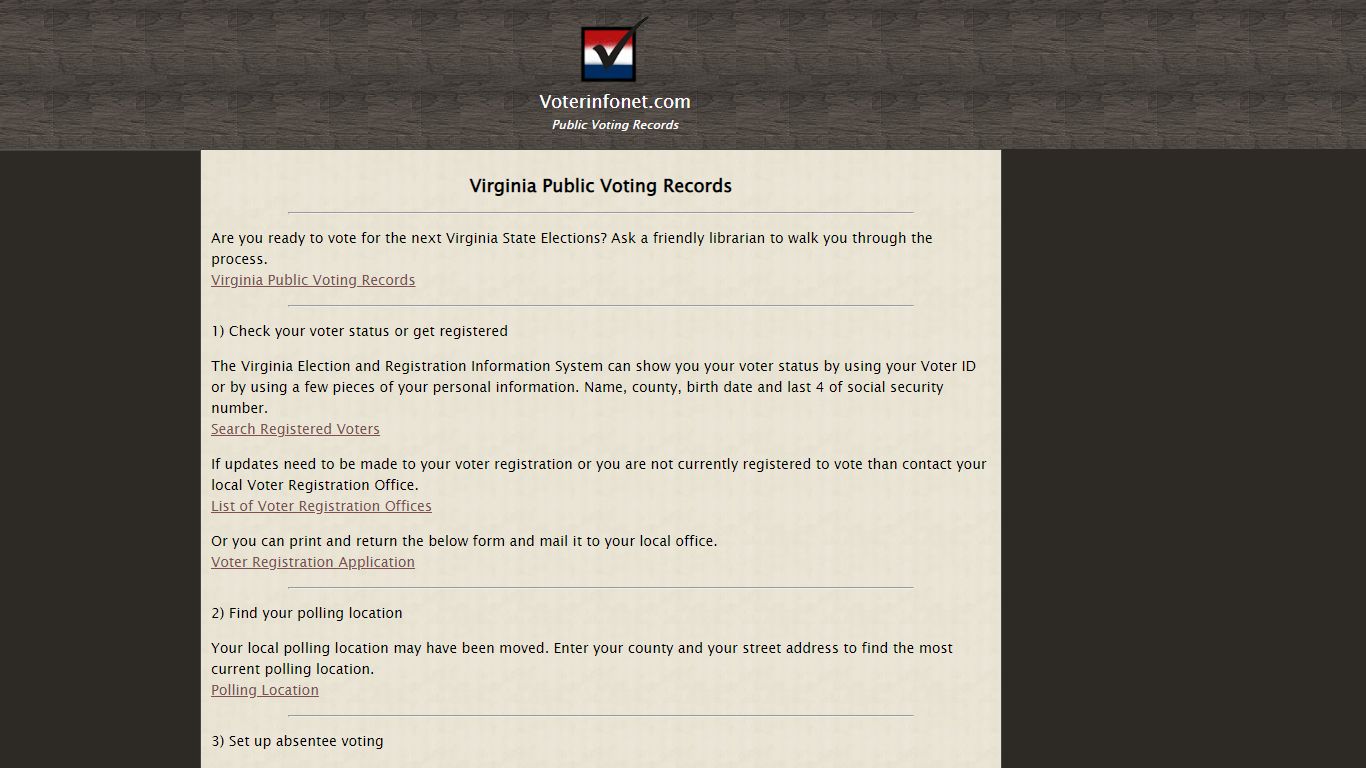 Virginia Public Voting Records - Voterinfonet.com