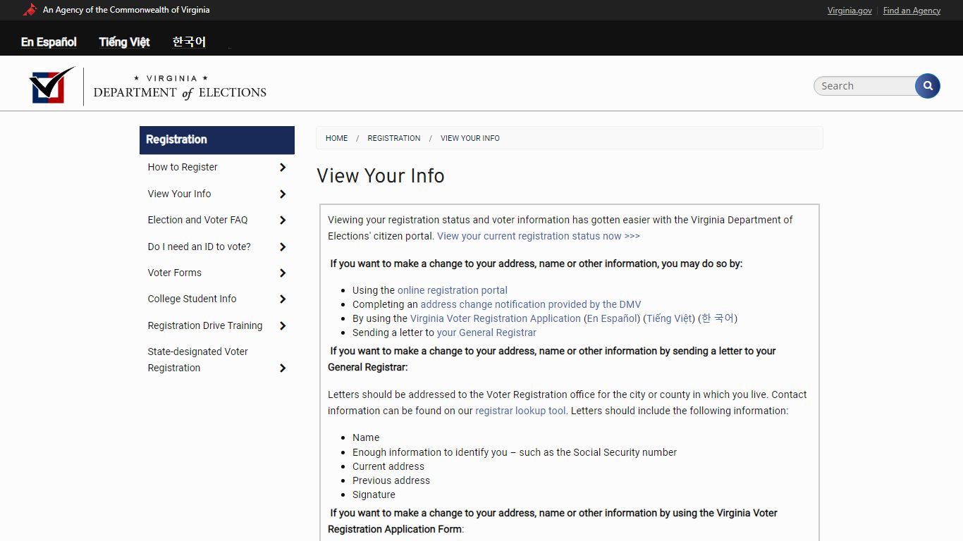 View Your Info - Virginia Department of Elections
